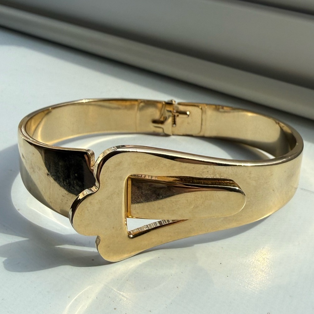 Vintage Golden Buckle Bangle Bracelet